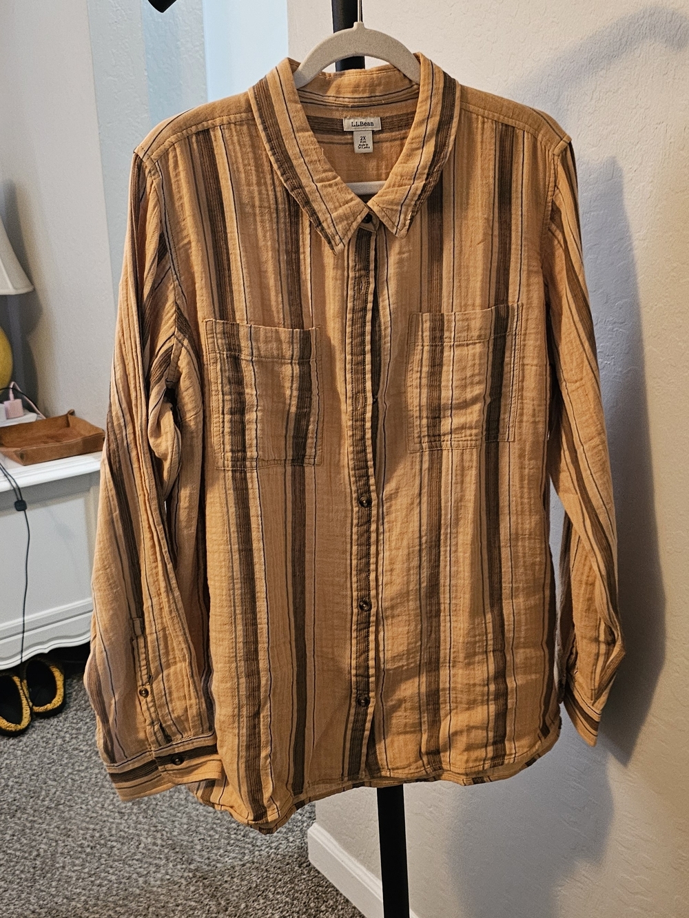 L.L. Bean Linen Blend Button Down